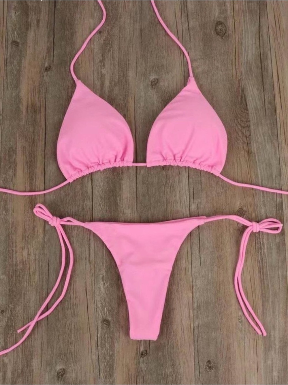 Pink Bikini Top - Solid Light Pink